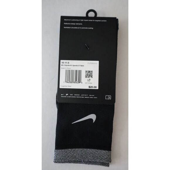 2 PRS-Nike Spark CU7200 WMN 11.5-13 MEN 10-11.5 Black Cushion Crew Running Socks - Picture 4 of 7